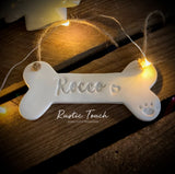 Personalised dog bone clay tag
