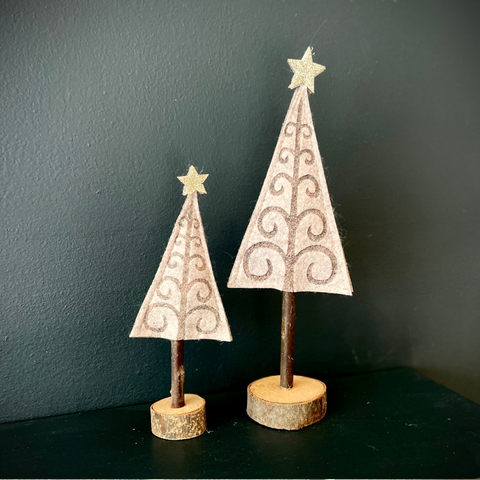 Felted tree set of 2