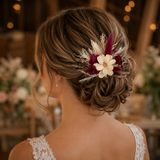 Dried flower hair pins