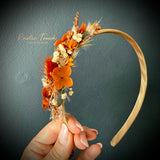 Dried flower head band