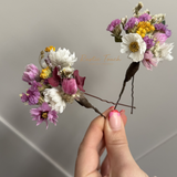 Dried flower hair pins