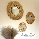 Raffia Mirrors