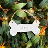 Personalised Christmas clay tags.
