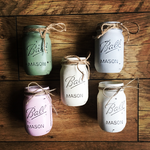 Large painted Ball mason jar